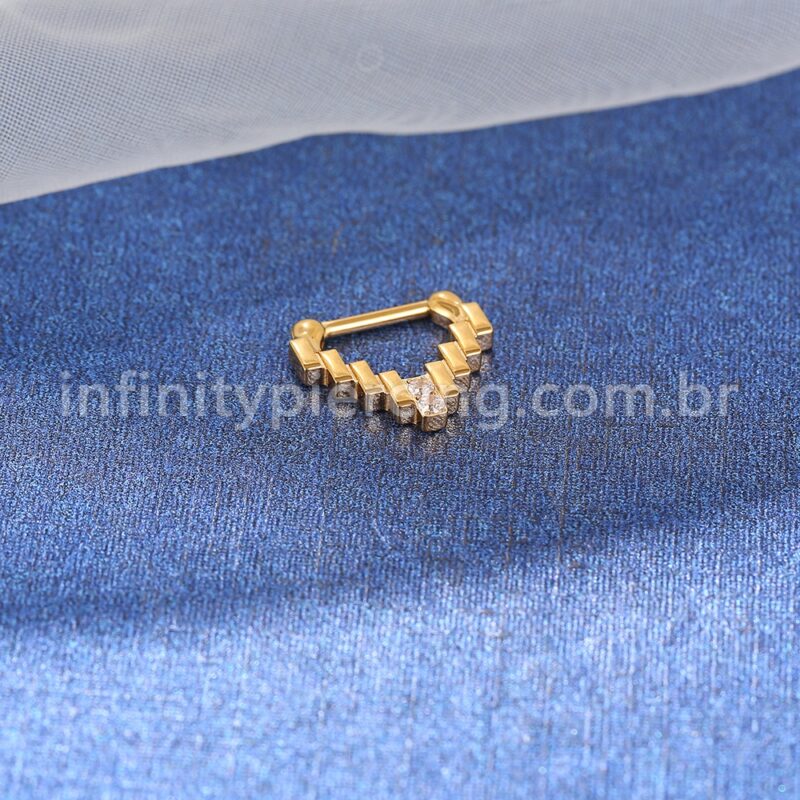 Piercing Argola Titânio Modelo V Zircônia