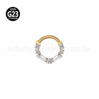Piercing Argola Titânio Segmento Articulado Zircônia Cravejada