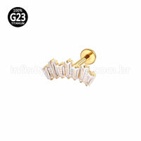 Piercing Labret Titânio Zircônias Grandes