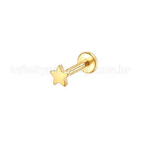 Piercing Labret Aço Cirúrgico Estrela