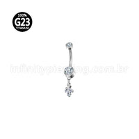 Piercing Banana Titânio Zircônia Pingente Cisne