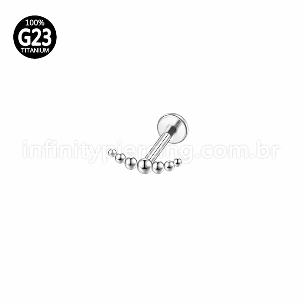Piercing Labret Titânio Bolinhas