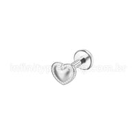 Piercing Labret Aço Cirúrgico Coração