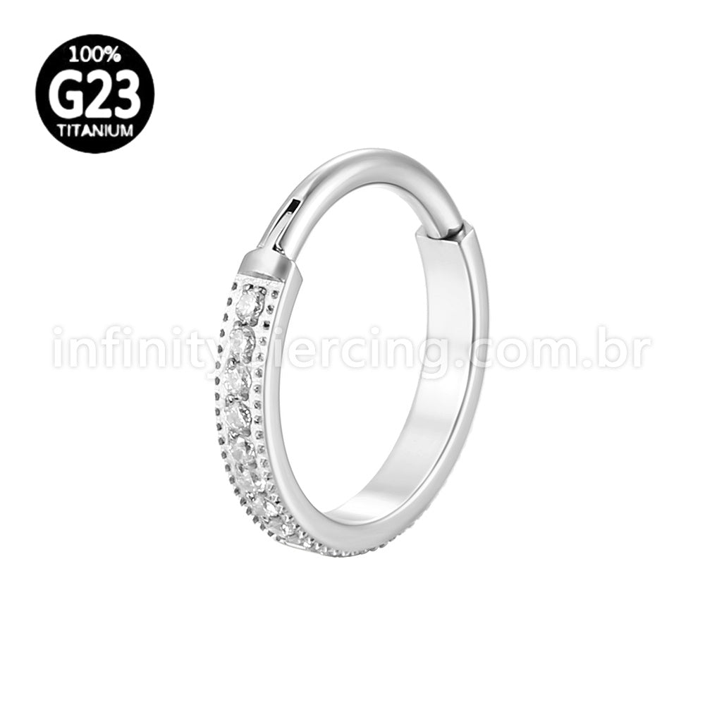 Piercing Argola Titânio Com Zircônia Cravejada
