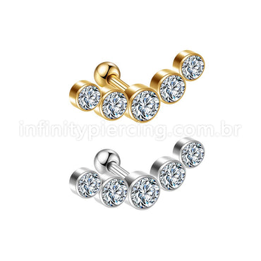 Piercing Minibarbell Aço Cirúrgico Zircônia