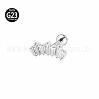 Piercing Labret Titânio Zircônias Grandes