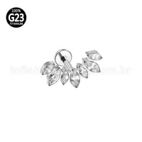 Piercing Labret Titânio 7 Zircônias
