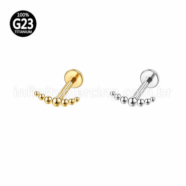 Piercing Labret Titânio Bolinhas