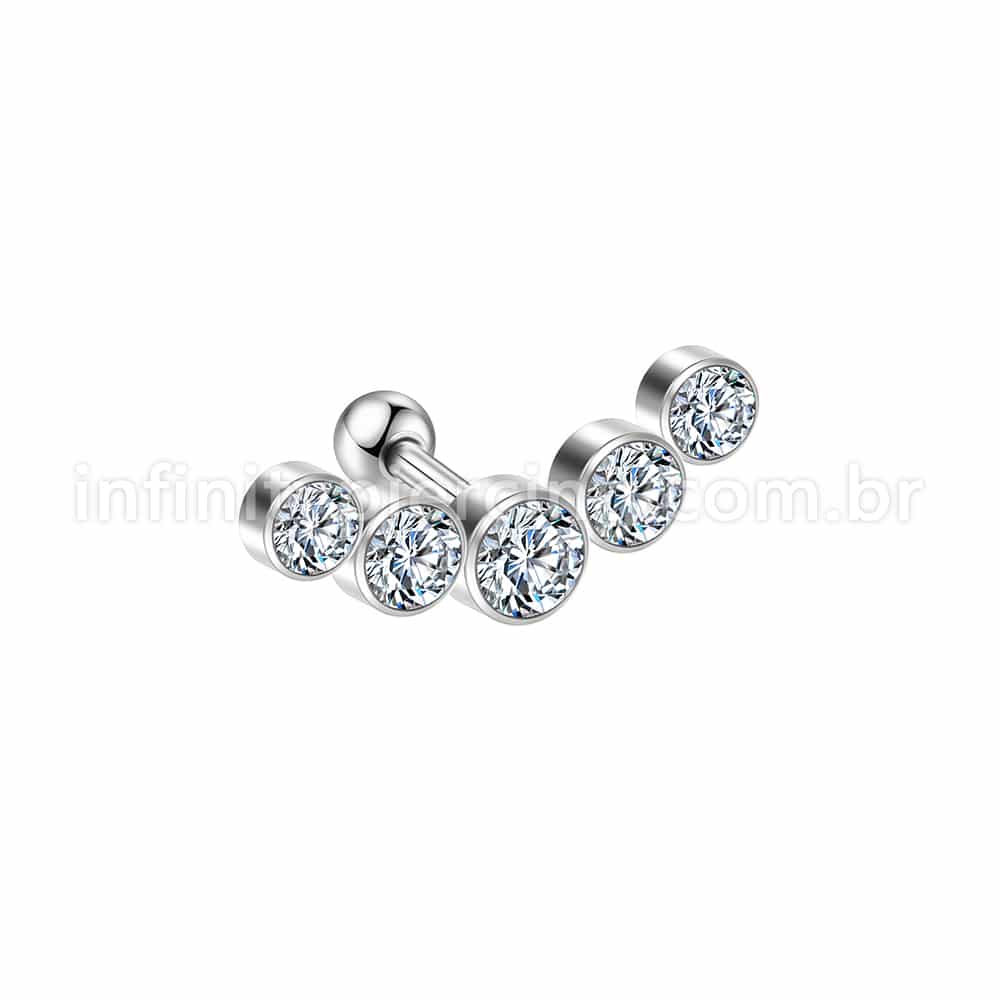 Piercing Minibarbell Aço Cirúrgico Zircônia
