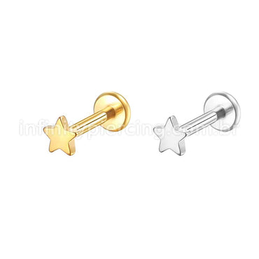 Piercing Labret Aço Cirúrgico Estrela