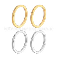 Brinco Argola Segmento Articulado Aço Cirúrgico Liso