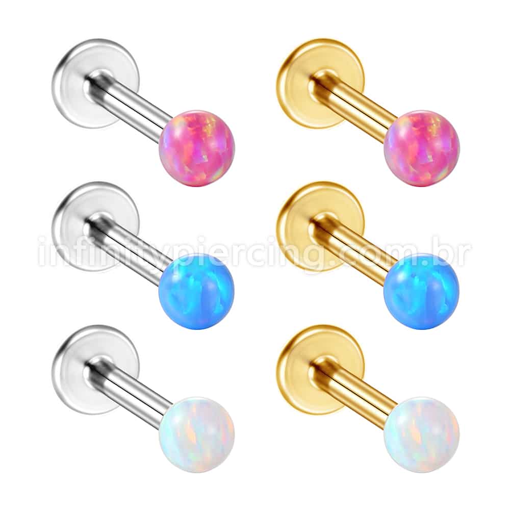 Piercing Labret Aço Cirúrgico Opala
