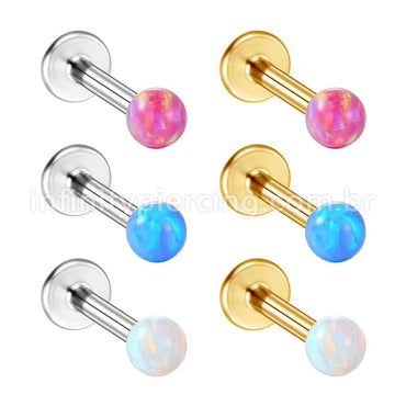 Piercing Labret Aço Cirúrgico Opala