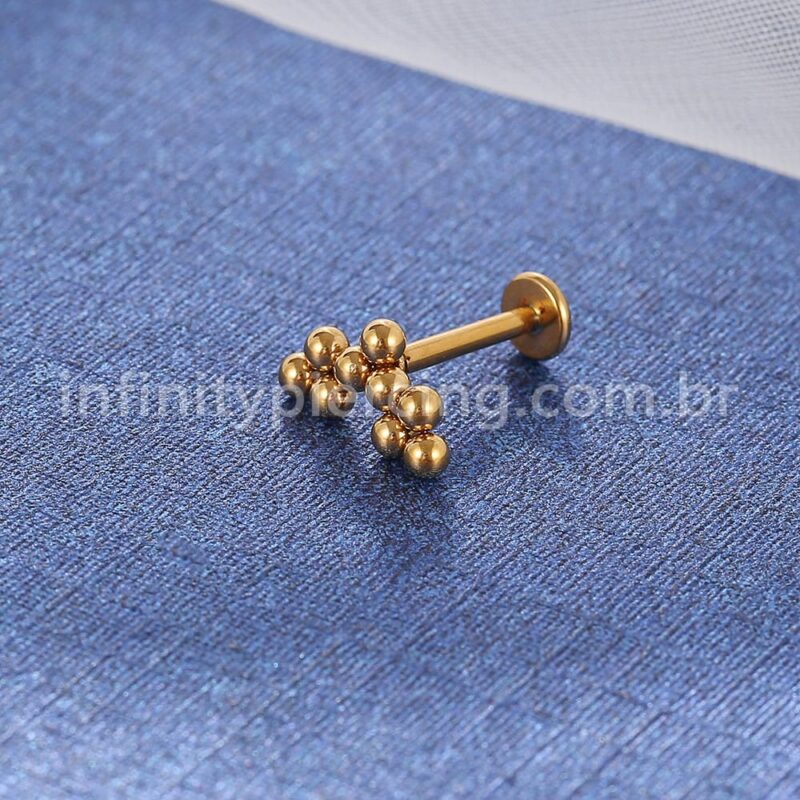 Piercing Labret Aço Cirúrgico Indiano