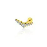 Piercing Labret Aço Cirúrgico Cluster 7 Zircônias