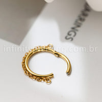 Piercing Argola Titânio Com Corrente