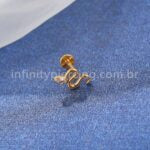Piercing Labret Titânio Cobra Zircônia