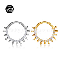 Piercing Argola Titânio Segmento Articulado Zircônia Cravejada