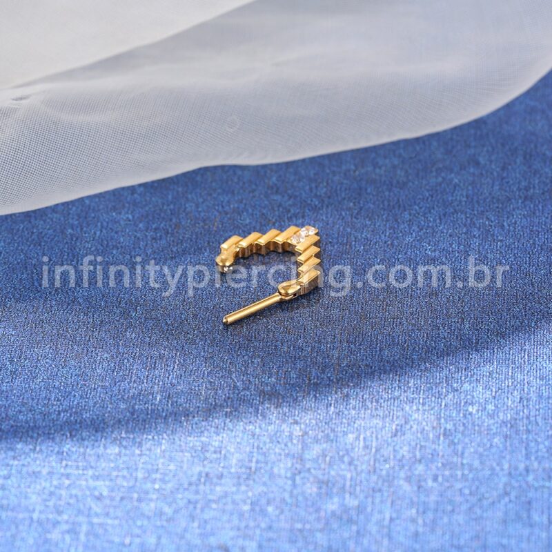 Piercing Argola Titânio Modelo V Zircônia