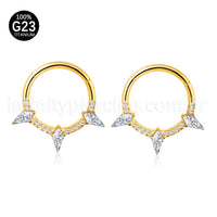 Piercing Argola Titânio Zircônia Cravejada Spike