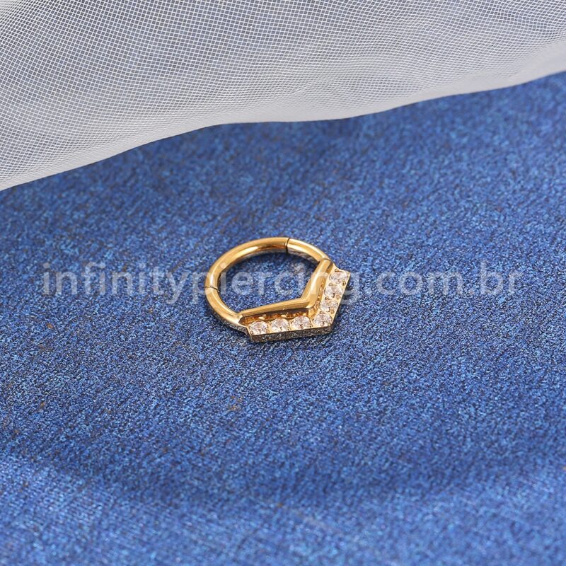 Piercing Argola Gota Titânio Segmento Articulado Zircônia