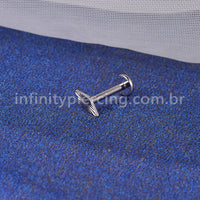 Piercing Labret Titânio Losango Detalhado