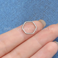 Piercing Argola Titânio Hexagonal Lisa