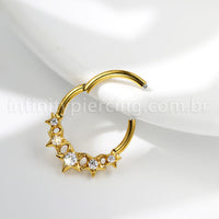 Piercing Argola Titânio Estrelas Com Zircônia