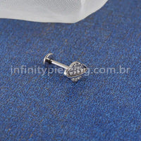 Piercing Labret Titânio Planeta Zircônia Cravejada