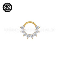 Piercing Argola Titânio Segmento Articulado Zircônia Cravejada
