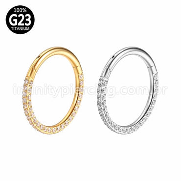 Piercing Argola Titânio Segmento Articulado Zircônia