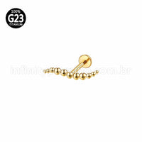 Piercing Labret Titânio Bolinhas Curvas