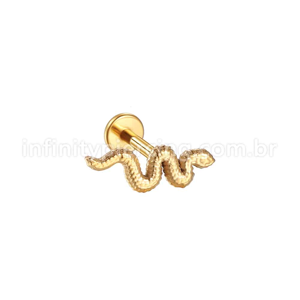 Piercing Labret Aço Cirúrgico Cobra