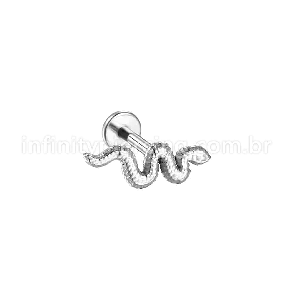 Piercing Labret Aço Cirúrgico Cobra