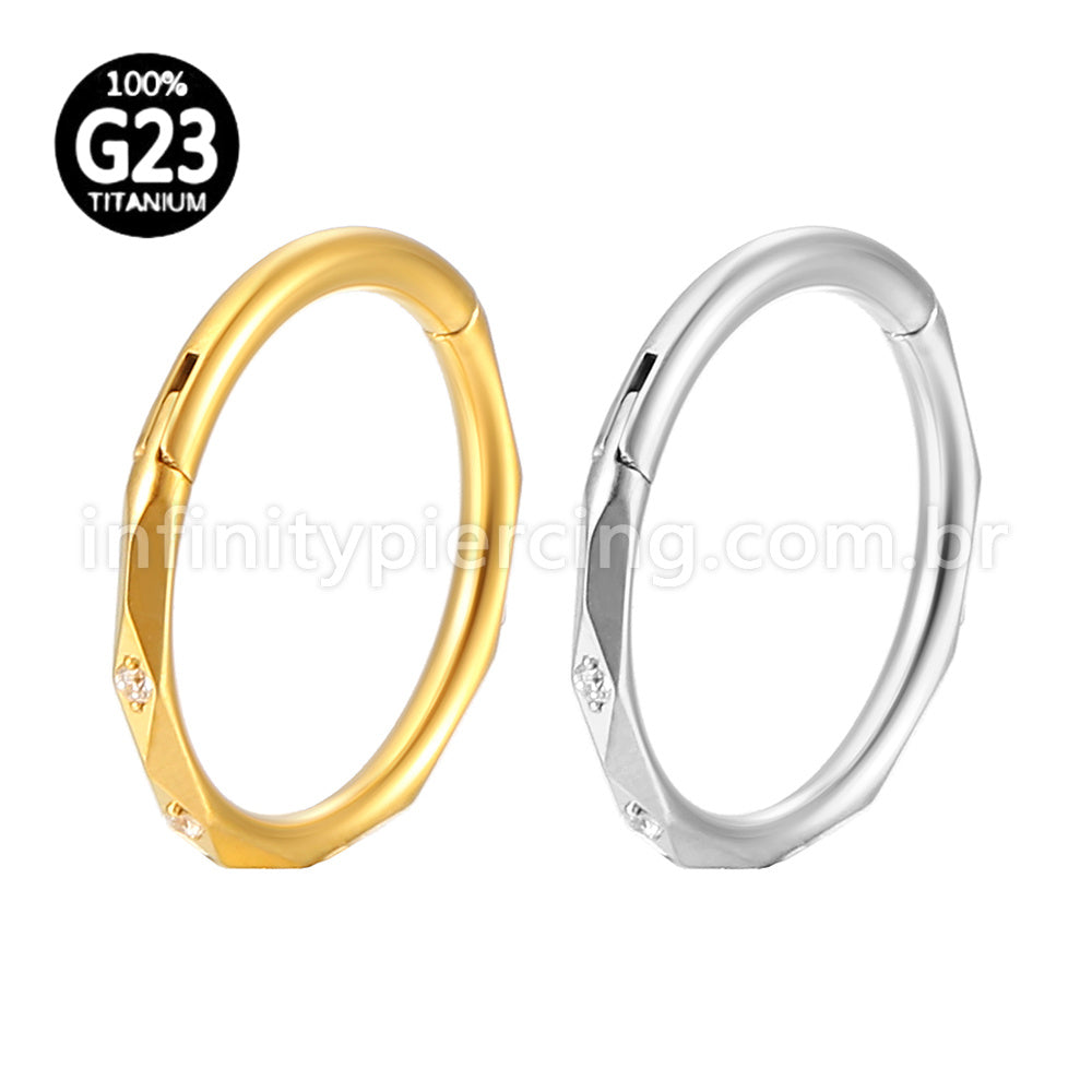 Piercing Argola Titânio Detalhada Com Zircônia