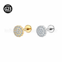 Piercing Labret Titânio Flor Zircônia Cravejada