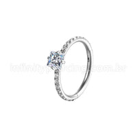 Piercing Argola Segmentada Aço Cirurgico Zircônia Pedra Quadrada