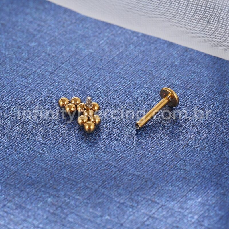Piercing Labret Aço Cirúrgico Indiano