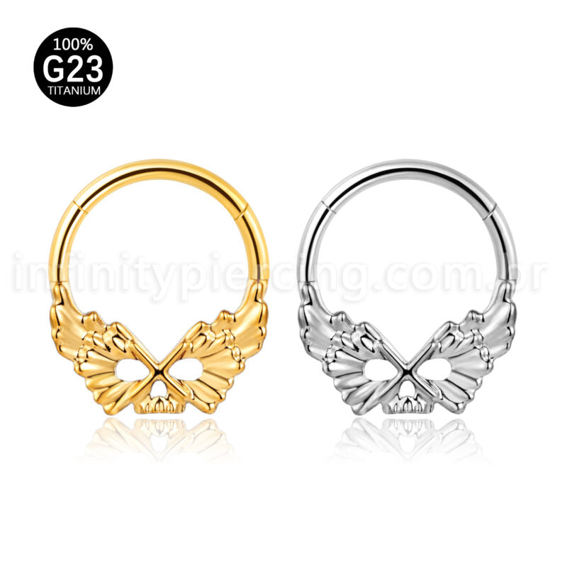 Piercing Argola Titânio Detalhada Asas