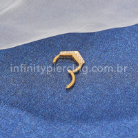 Piercing Argola Gota Titânio Segmento Articulado Zircônia