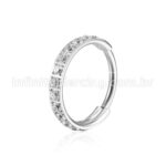 Piercing Argola Segmento Articulado Aço Cirurgico Zircônia