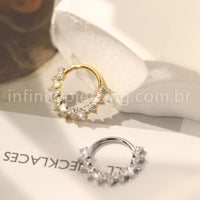 Piercing Argola  Aço Cirúrgico Segmento Articulado Zircônias