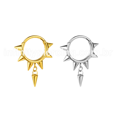 Piercing Argola Aço Cirúrgico Spikes