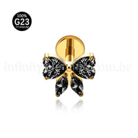 Piercing Labret Titânio Laço Zircônia Cravejada