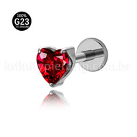 Piercing Labret Titânio Pedra Zircônia