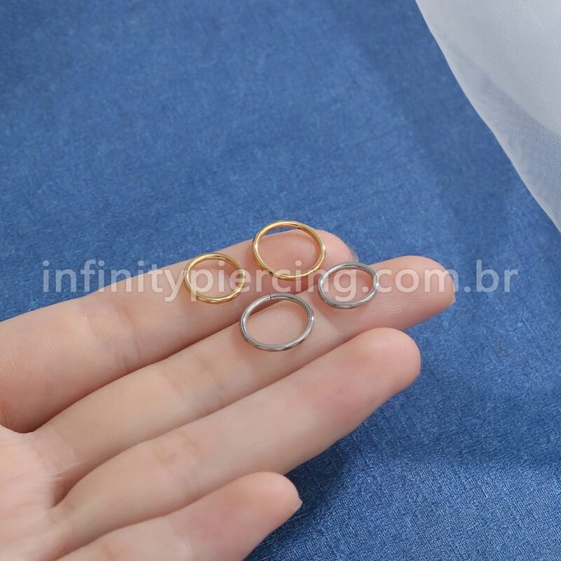 Piercing Argola Aço Cirúrgico Segmento Articulado Detalhado
