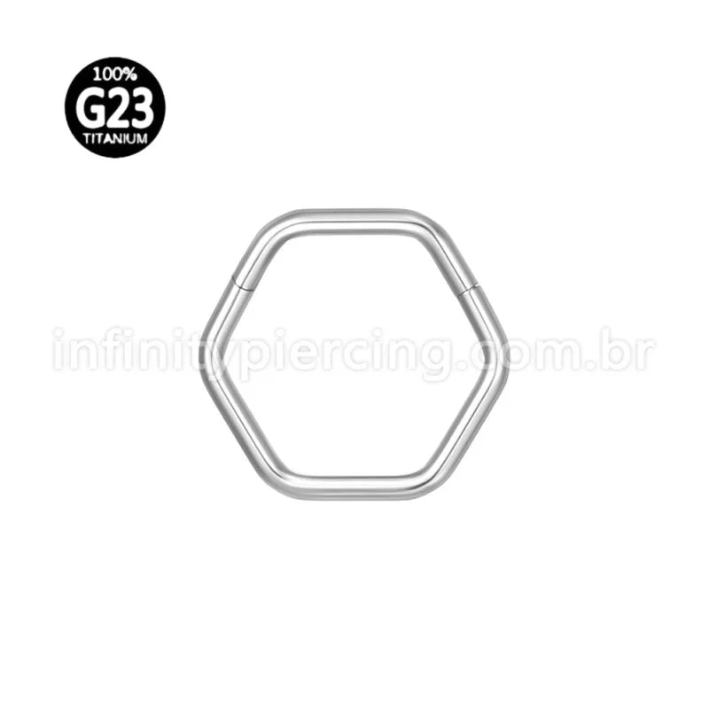 Piercing Argola Titânio Hexagonal Lisa