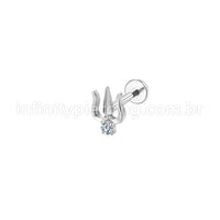 Piercing Labret Cobre Cluster Zircônia Cravejada 1.2X8 10198