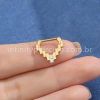 Piercing Argola Titânio Modelo V Zircônia