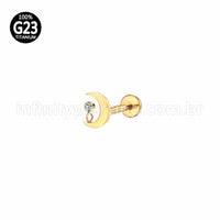 Piercing Labret Titânio Lua Zircônia